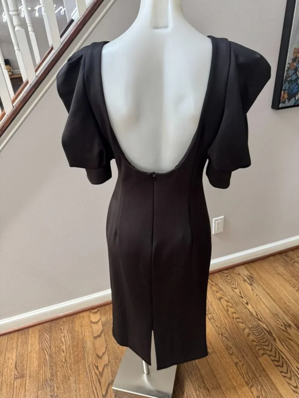 Black Halo Eve Zella Scoopback Sheath Cocktail Dress Black Size 10